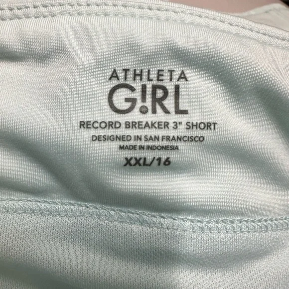 Athleta Girl Solid Record Breaker Short Oasis Blue Sz XXL/16 - Picture 14 of 16